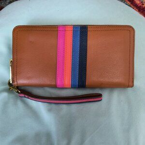 Fossil Wristlet/Wallet with rainbow accent
